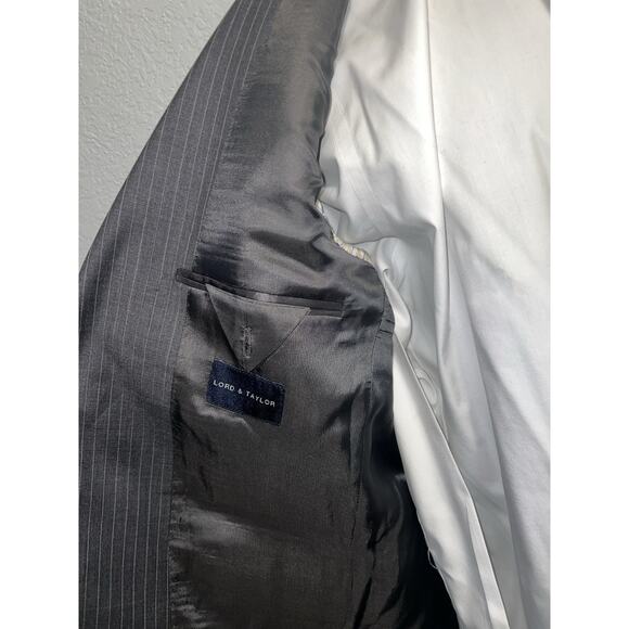 Ralph Lauren Men Blazer 38R Black Lord & Taylor Pinstriped Sport Jacket - Picture 3 of 13